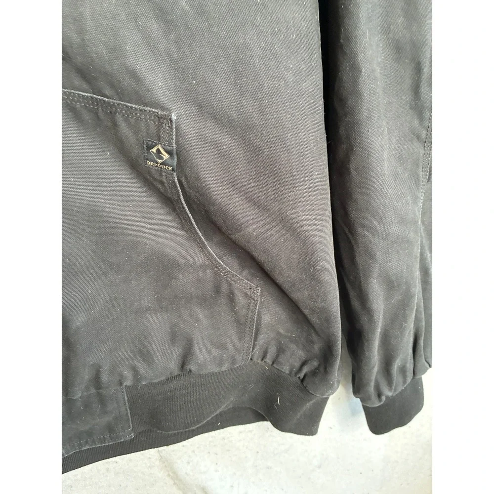 Dri Duck Mens 2XL Black Canvas Hooded Work Jacket US Farmed Anheuser-Busch Logo